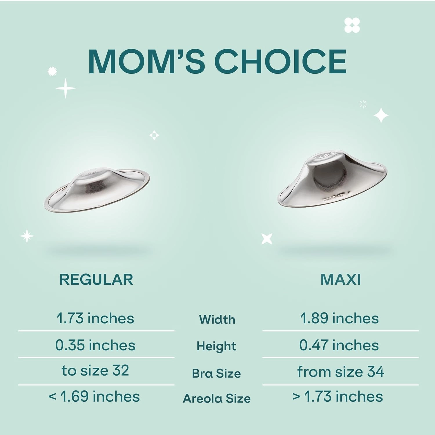 Koala Babycare The Original Silver Nursing Cups - Nipple Shields for Breastfeeding Newborn - Breastfeeding Essentials - Protect and Soothe - Tri-Laminate Silver - Standard Size