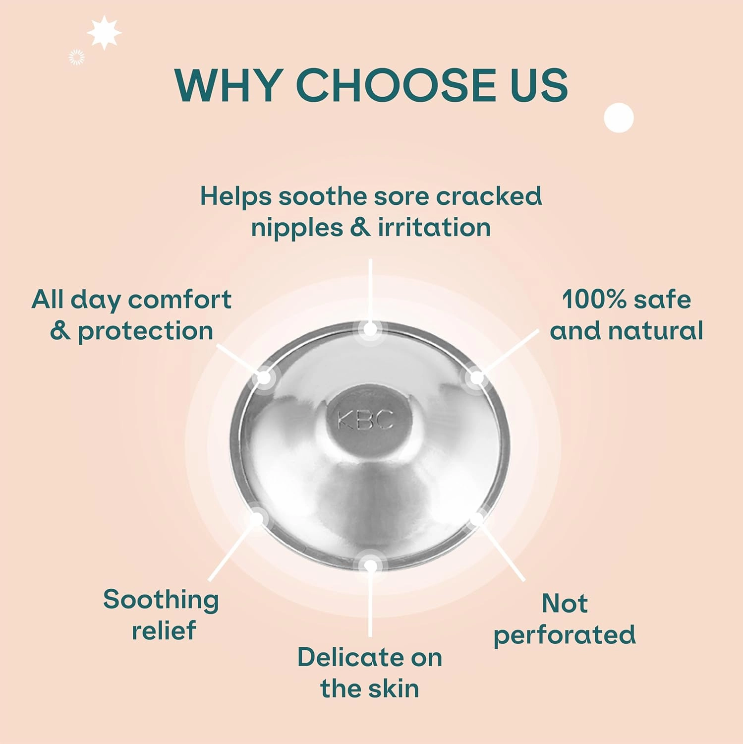 Koala Babycare The Original Silver Nursing Cups - Nipple Shields for Breastfeeding Newborn - Breastfeeding Essentials - Protect and Soothe - Tri-Laminate Silver - Standard Size