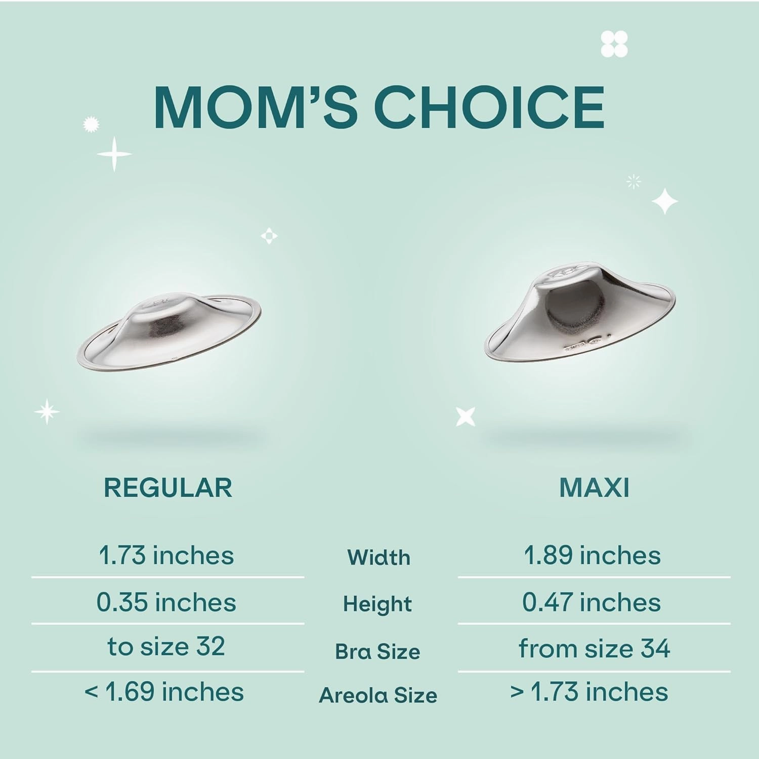 Koala Babycare The Original Silver Nursing Cups - Nipple Shields for Breastfeeding Newborn - Breastfeeding Essentials - Protect and Soothe - Tri-Laminate Silver - Standard Size