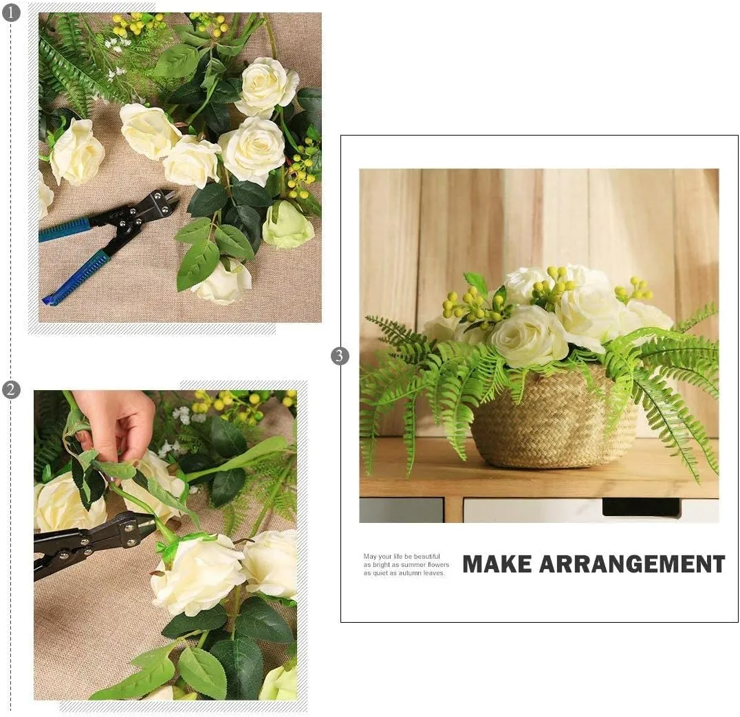 Laelfe 12 PCS Artificial Flowers Roses Silk Flowers Fake Long Stem Artificial Roses for Home Wedding Bathroom Kitchen Decorations