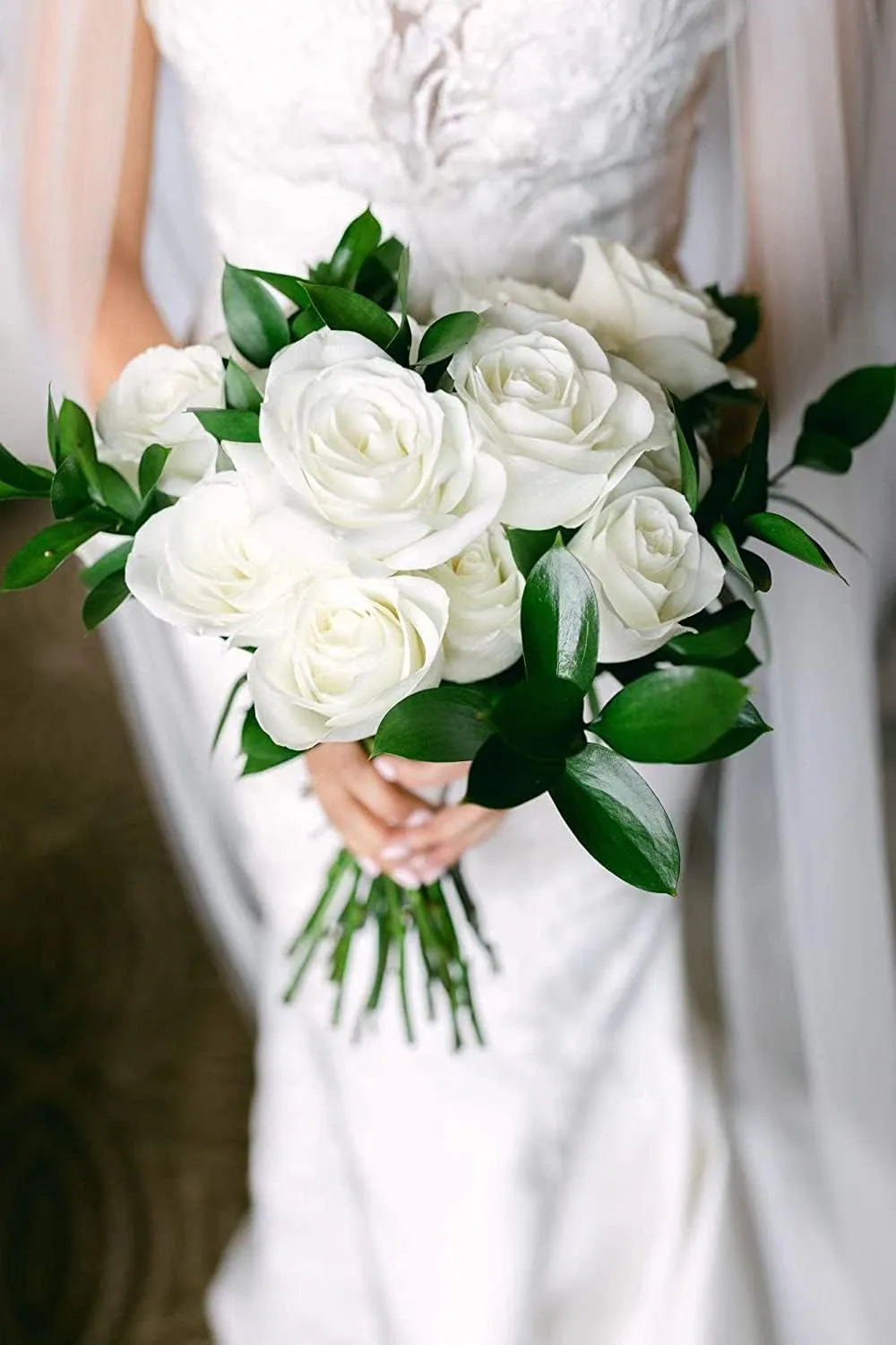 Laelfe 12 PCS Artificial Flowers Roses Silk Flowers Fake Long Stem Artificial Roses for Home Wedding Bathroom Kitchen Decorations