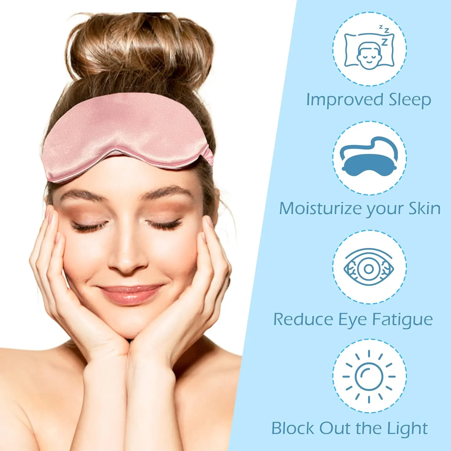 Le Luxe Sleep Mask (Luxury Silk Sleep Mask, Silky Smooth Comfort - Eye Cover - Eye Mask - Anti Aging - Skin Care - Ultra Soft - Light & Comfy (Crepe Pink)