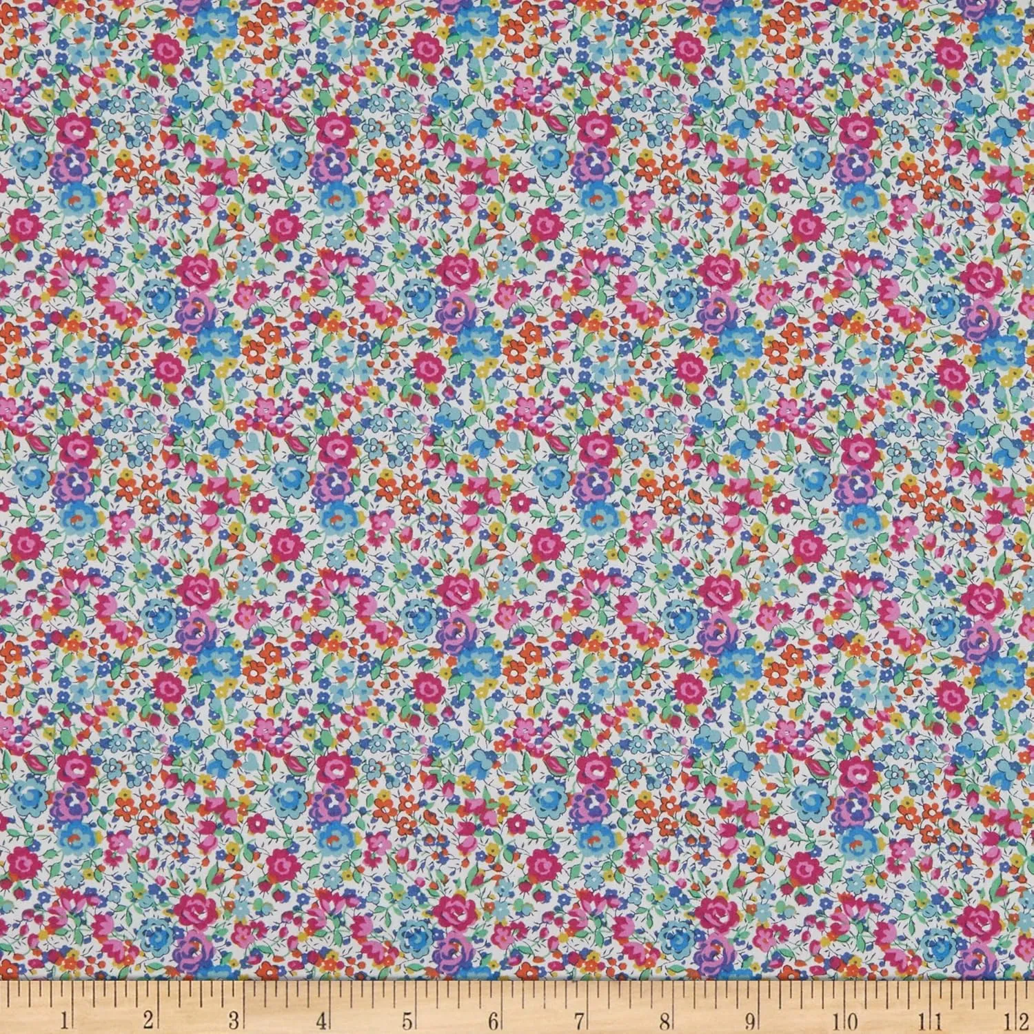 Liberty Fabrics Tana Lawn Emma and Georgina Pink/Multi, Fabric by the Yard
