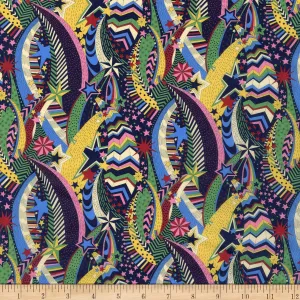 Liberty Fabrics Tana Lawn My Little Star Purple/Green, Fabric by The Yard