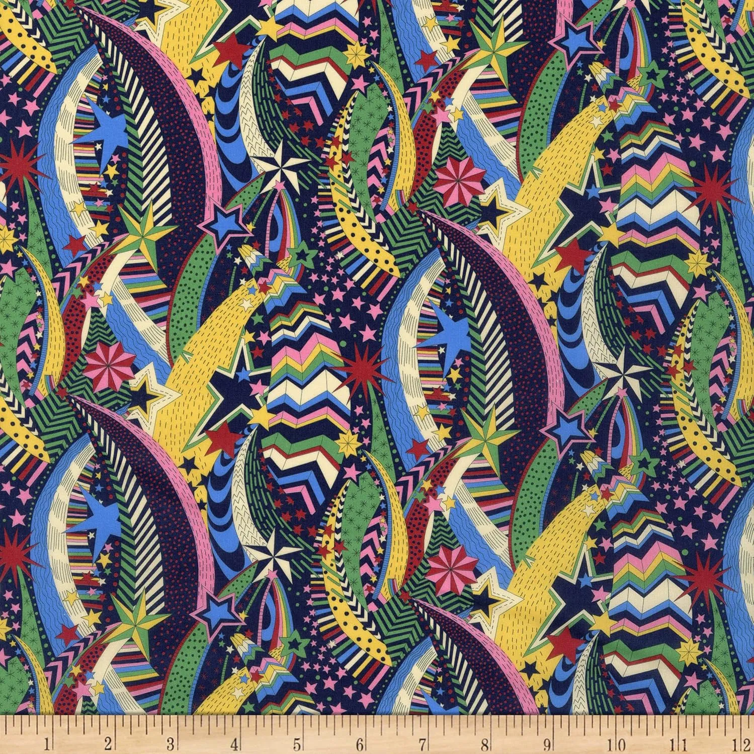 Liberty Fabrics Tana Lawn My Little Star Purple/Green, Fabric by The Yard