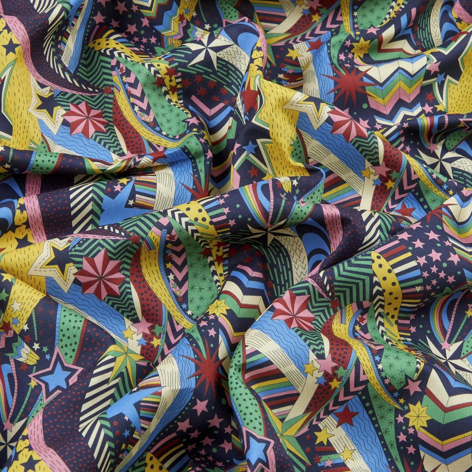 Liberty Fabrics Tana Lawn My Little Star Purple/Green, Fabric by The Yard