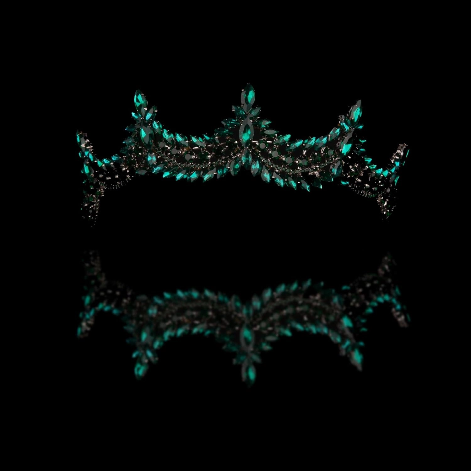 LIMELIA Women's Tiara-Crown for Henna Wedding Party | Glitter Hair Accessories for Bridal Birthday Pageant Prom Halloween Costume Christmas Party, Princess Crowns | Shiny Crystal Stone1 - Green