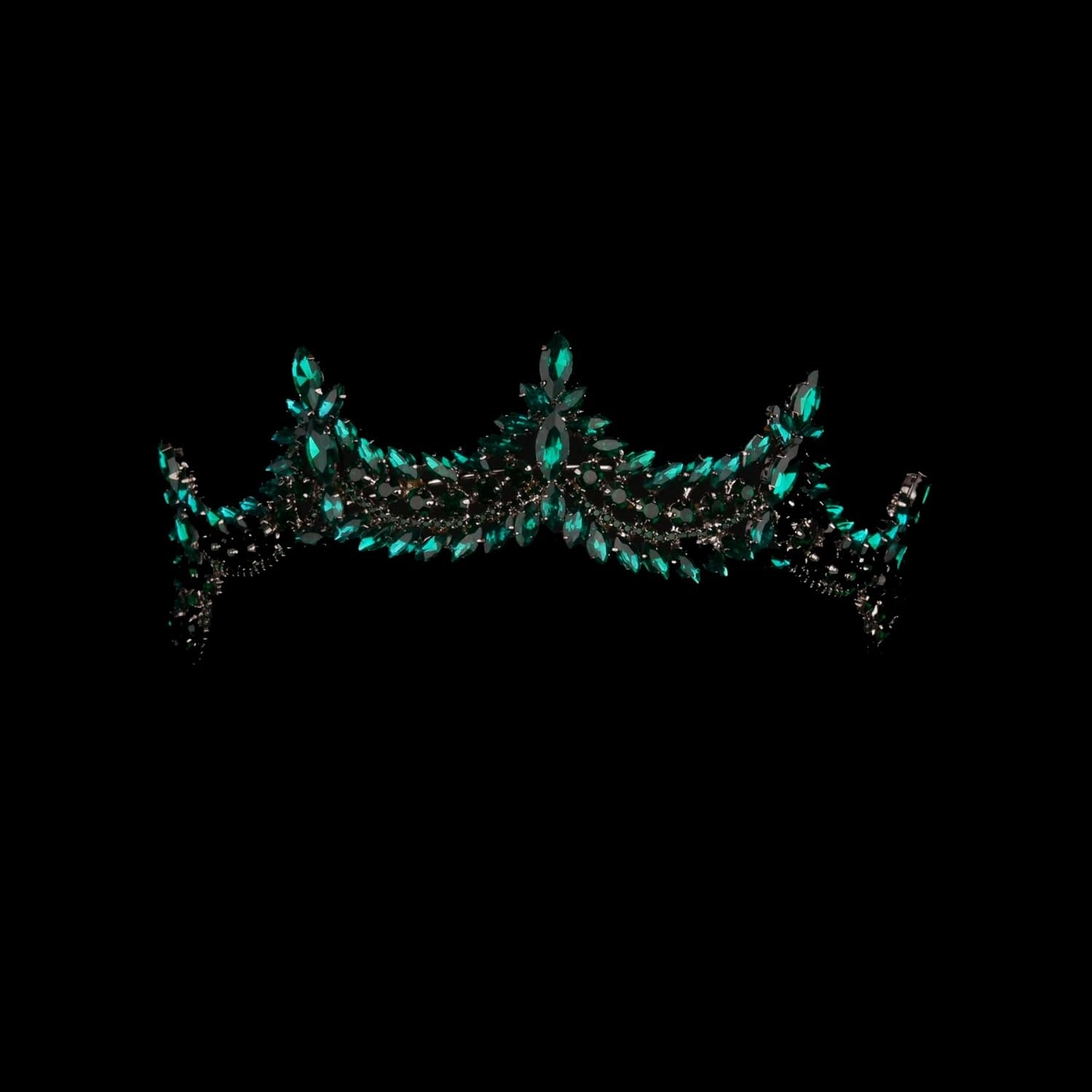 LIMELIA Women's Tiara-Crown for Henna Wedding Party | Glitter Hair Accessories for Bridal Birthday Pageant Prom Halloween Costume Christmas Party, Princess Crowns | Shiny Crystal Stone1 - Green