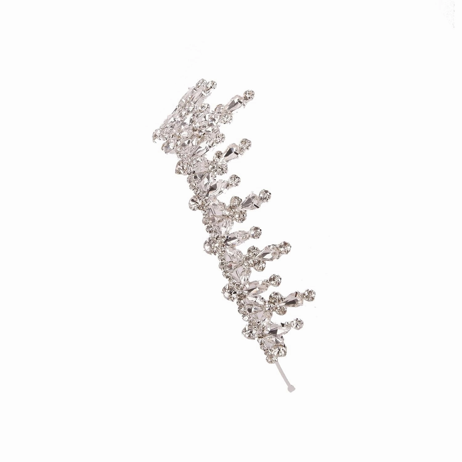 LIMELIA Women's Tiara for Henna Wedding Party | Glitter Hair Accessories for Bridal Birthday Pageant Prom Halloween Costume Christmas Party, Princess Crowns | Shiny Shuttle Stone - Silver