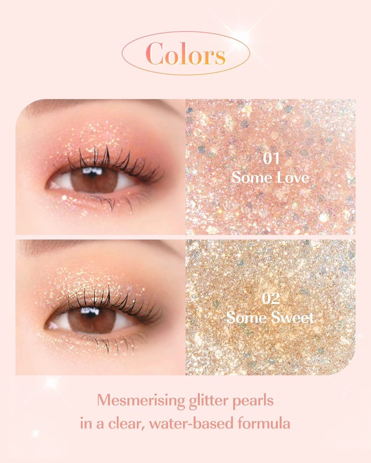Liquid Pink Gold Chunky Glitter Eyeshadow 01 Some Love