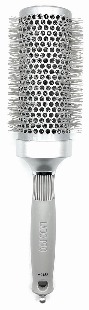 Long Barrel Ceramic   Ionic Thermal Hair Brush 3 Inch #0455, Silver