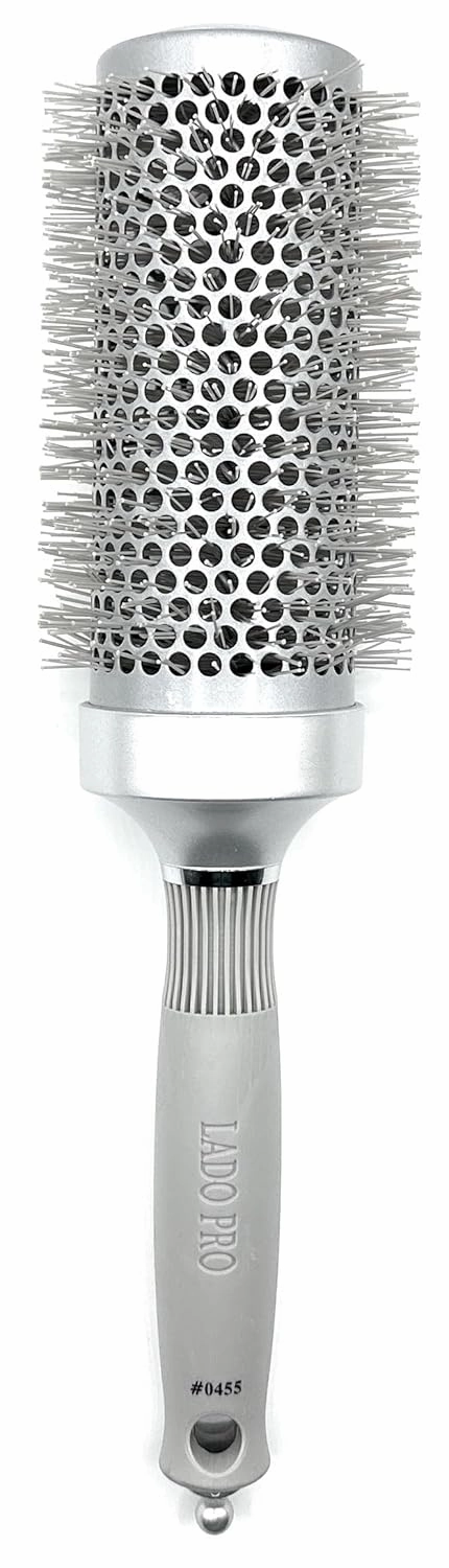 Long Barrel Ceramic   Ionic Thermal Hair Brush 3 Inch #0455, Silver