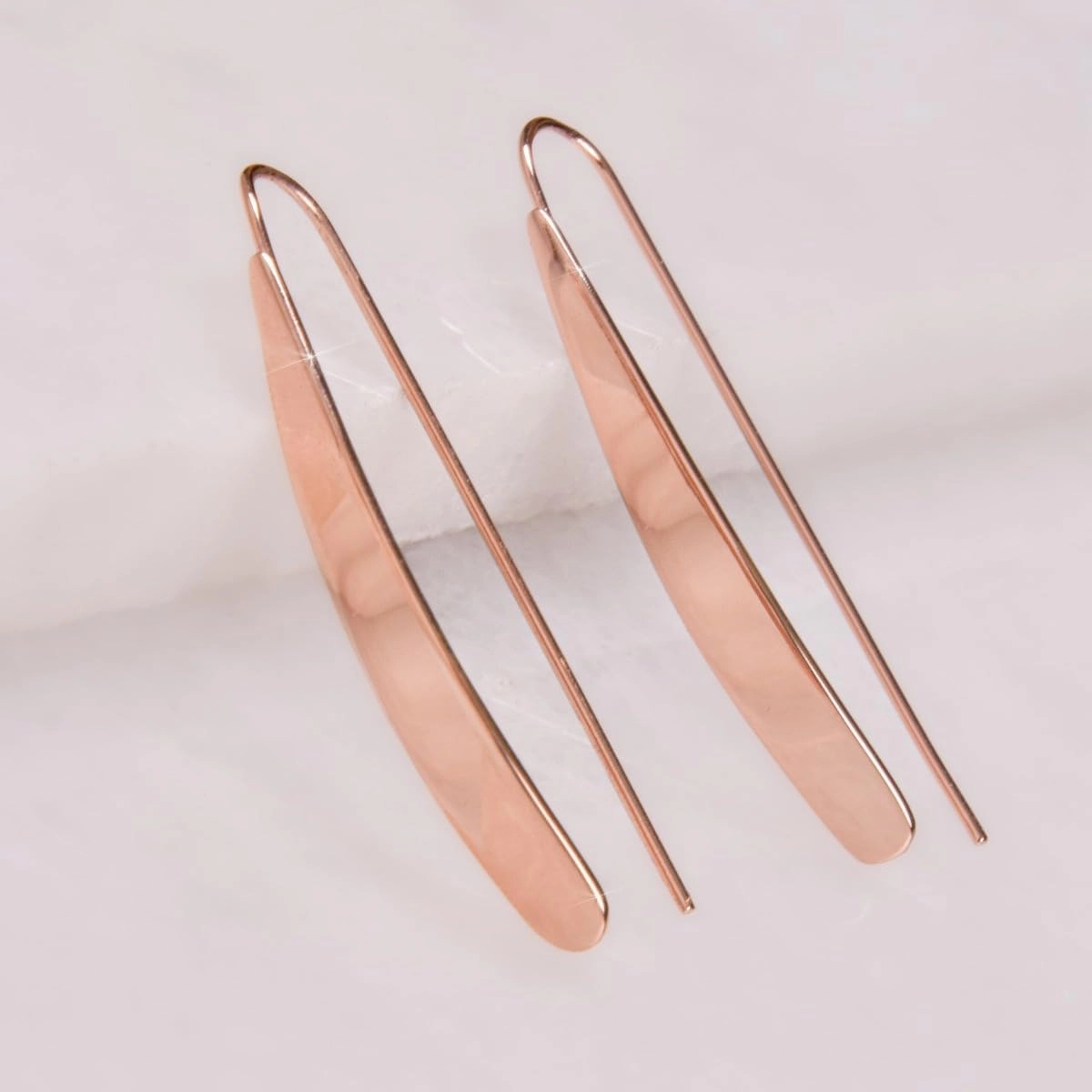 Long Gold Earrings for Women Dangle - Bar Earrings for Women, 14k Gold Plated Dangling Threader Dangles, Statement Pull Through Dangly Tear Drop, Hypoallergenic Statement Minimalist Threaders