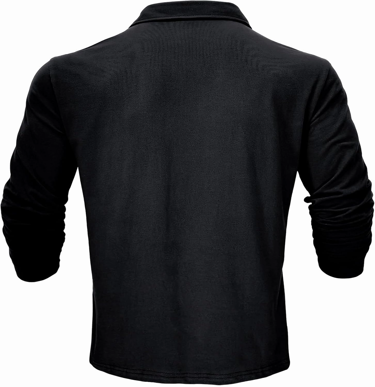 Long Sleeve Shirts for Men Cotton Solid Color Slim Fit Athletic Polo Shirts Causal Basic Muscle Lapel T-Shirt Outfit