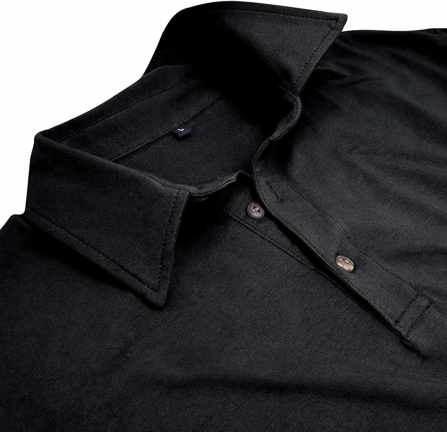 Long Sleeve Shirts for Men Cotton Solid Color Slim Fit Athletic Polo Shirts Causal Basic Muscle Lapel T-Shirt Outfit