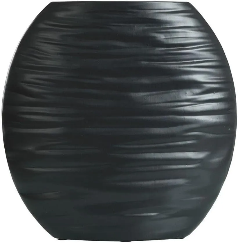 Longlands Lea Short Vase in Modern Style-12 inches Tall and 13 inches Wide-Matte Black Finish 2476-Bel-5019805