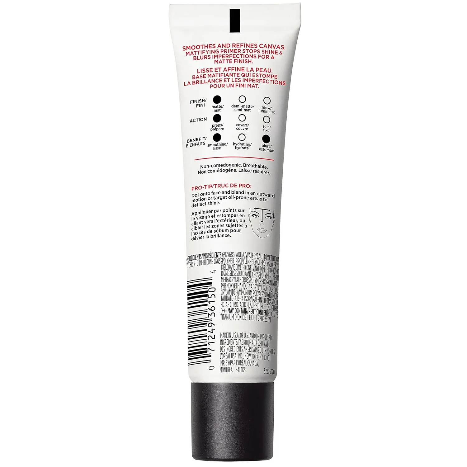 L’Oréal Paris Makeup Infallible Pro Matte-Lock Longwear Mattifying Face Primer, 1 ounce