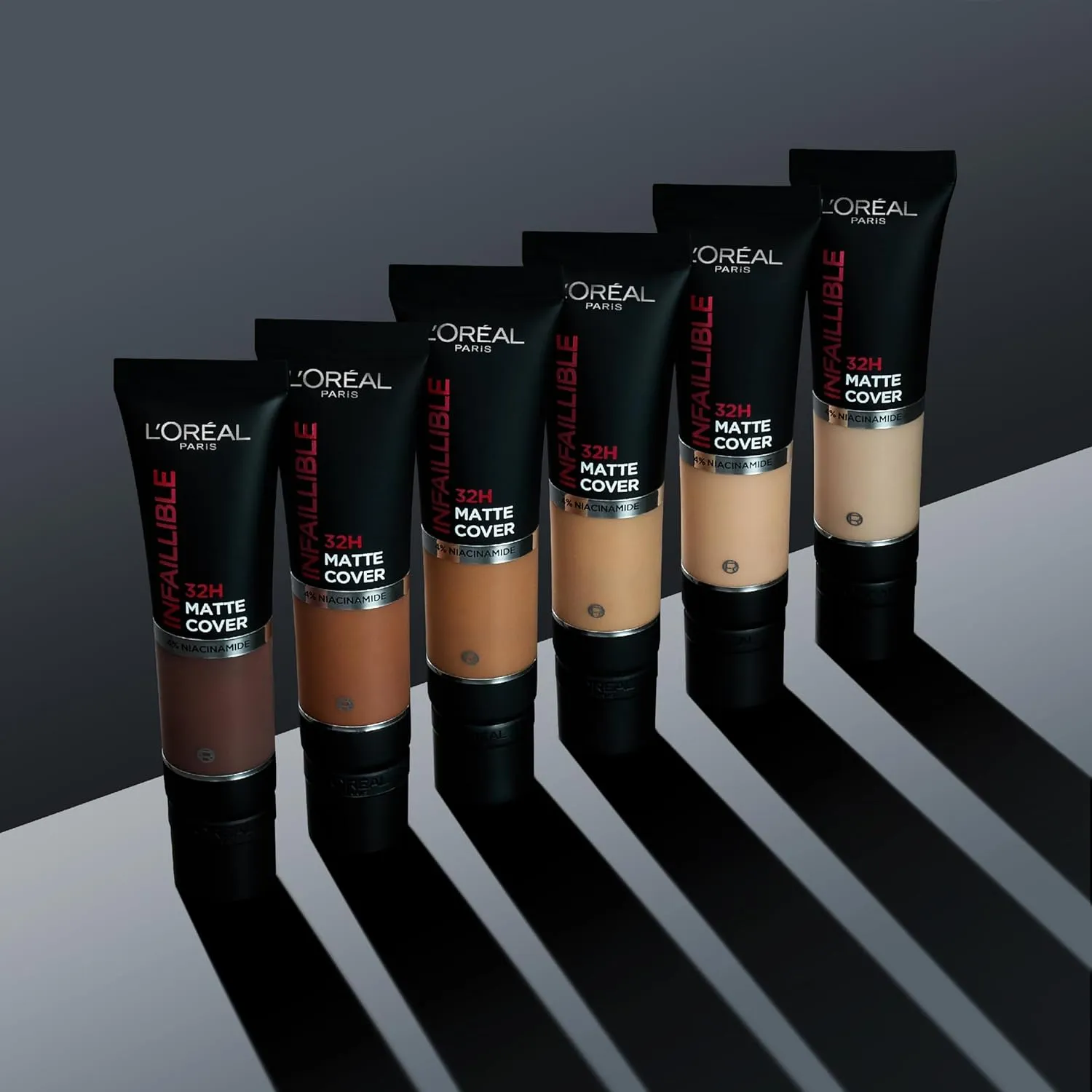 L'Oreal Paris Cover Liquid Foundation, With 4% Niacinamide, Long Lasting, Natural Finish, Available in 20 Shades, SPF 25, Infallible 32H Matte Cover, Shade 145, 30ml