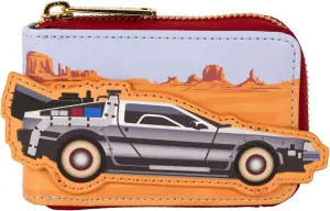 Loungefly Universal Back to The Future 40th Anniversary Delorean Accordion Wallet