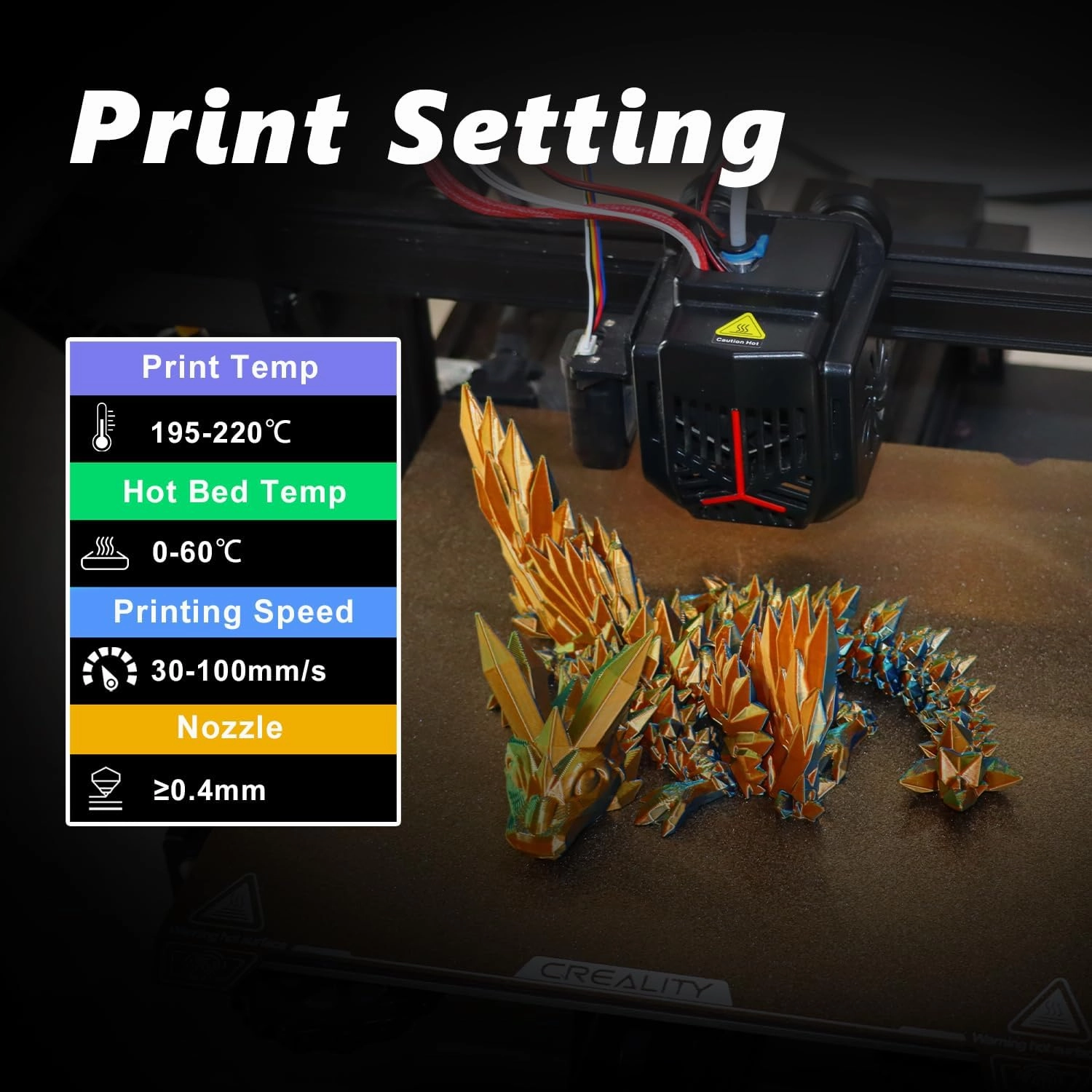 LOVOON 3D PLA Filament 1.75mm Bundle, Tricolor 3D Printer Filament Bundle, Rainbow Silk PLA Filament Bundle, PLA Filament for 3D Printer 3D Pen, Dimensional Accuracy  /-0.02mm, 200g x 4 Spools