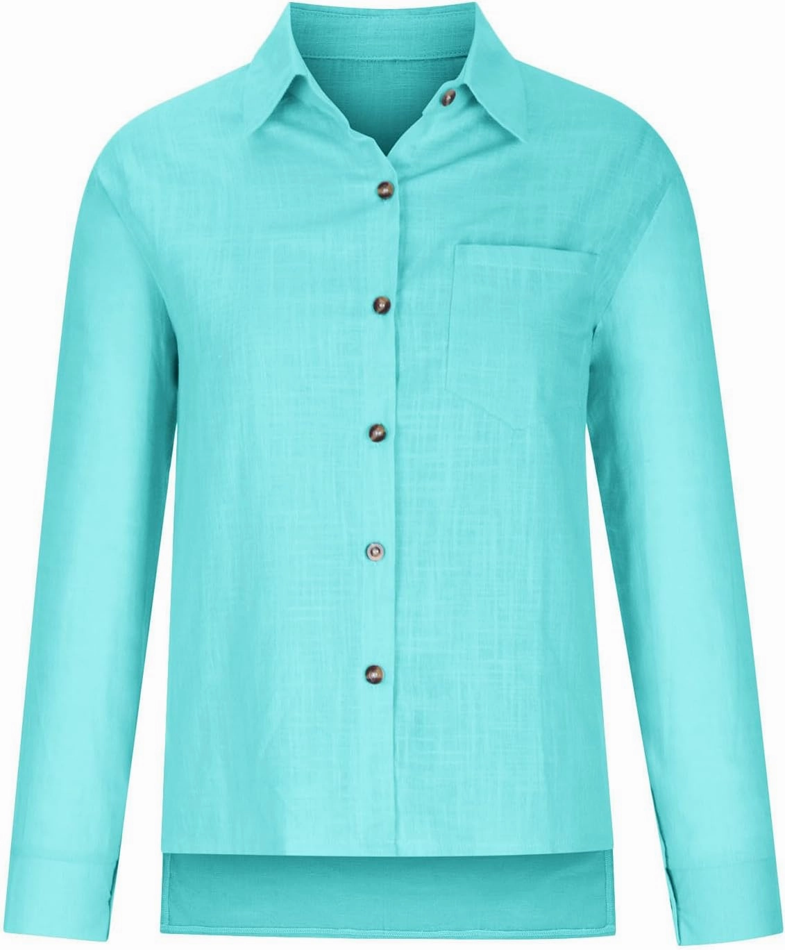 LRMQS Linen Shirts for Women Summer Long Sleeve Lapel Button Down Blouse Lightweight Gauze Loose Casual Fashion Shirt Clothes