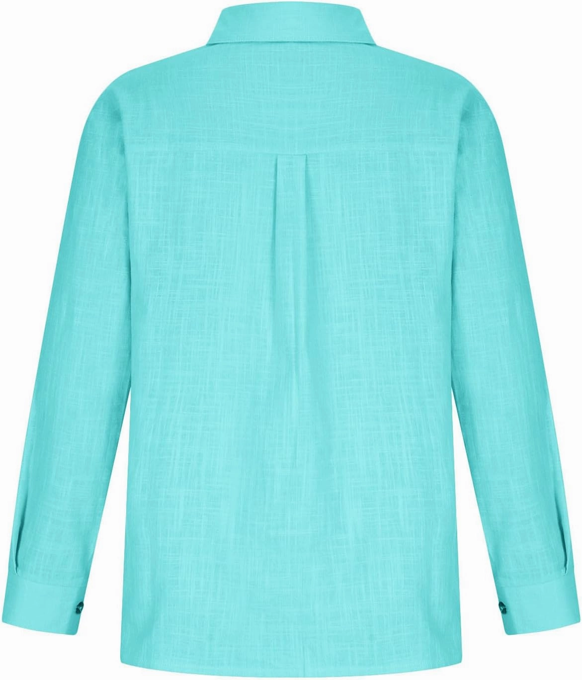 LRMQS Linen Shirts for Women Summer Long Sleeve Lapel Button Down Blouse Lightweight Gauze Loose Casual Fashion Shirt Clothes