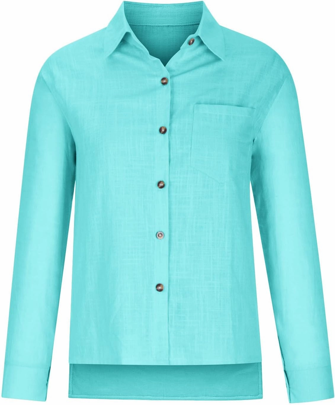 LRMQS Linen Shirts for Women Summer Long Sleeve Lapel Button Down Blouse Lightweight Gauze Loose Casual Fashion Shirt Clothes