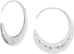 Lucky Brand Women's Pave Threader Hoop, Silver, One Size