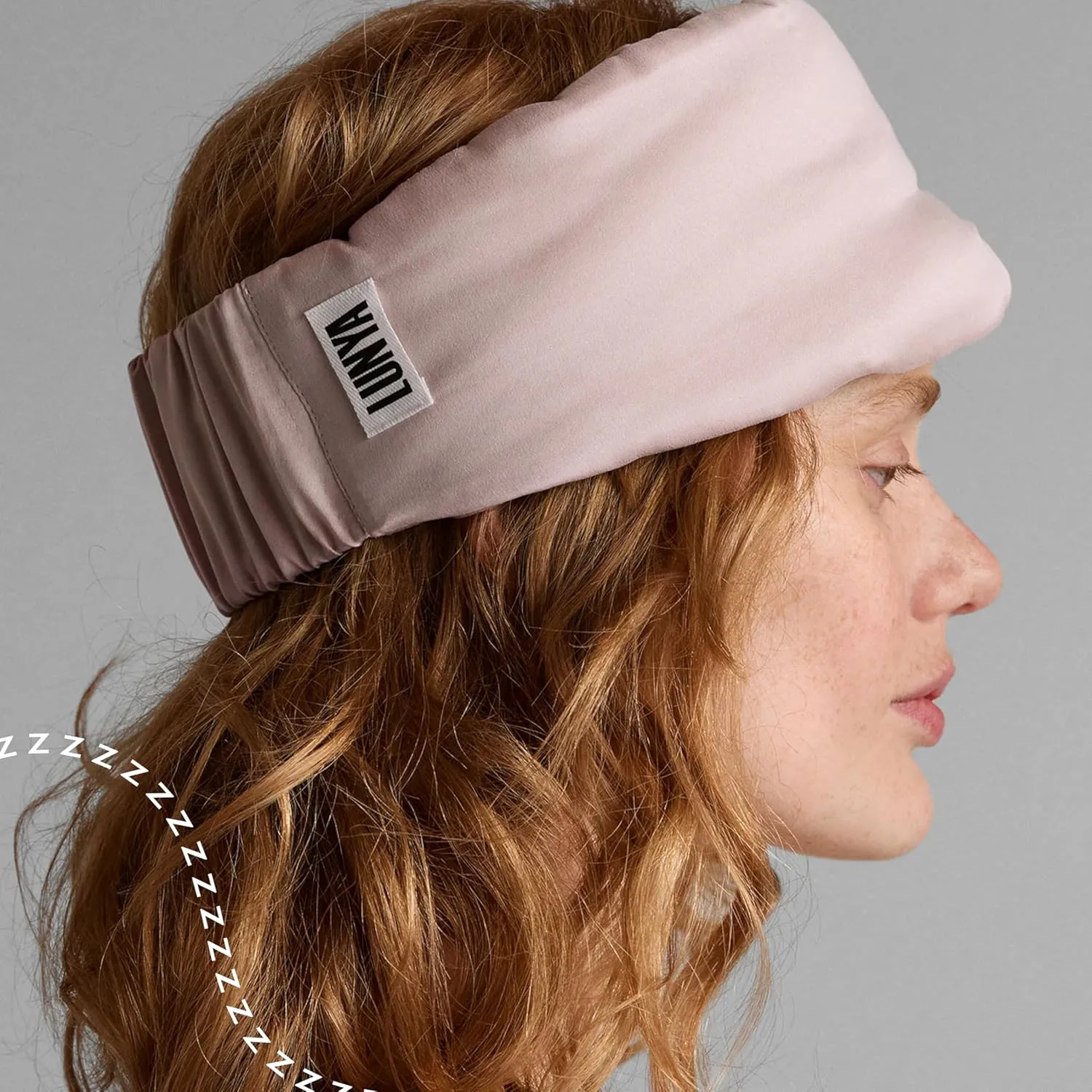 Lunya Sleep Mask with Box - Washable Silk Sleeping Mask and Headband for Beauty Routines - Thermoregulating Comfort - Delicate Pink - Large