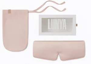 Lunya Sleep Mask with Box - Washable Silk Sleeping Mask and Headband for Beauty Routines - Thermoregulating Comfort - Delicate Pink - Large