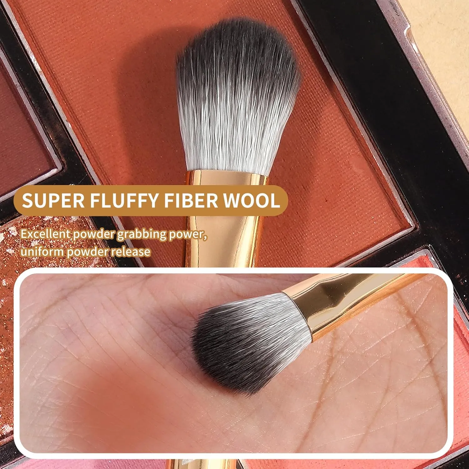 MAANGE 14-Piece Makeup Brush Set with Aluminum Ferrule- Premium Synthetic Makeup Brushes Kit Foundation Powder Brush Eye Shadow for Beginners & Professionals(Gold and Silver)