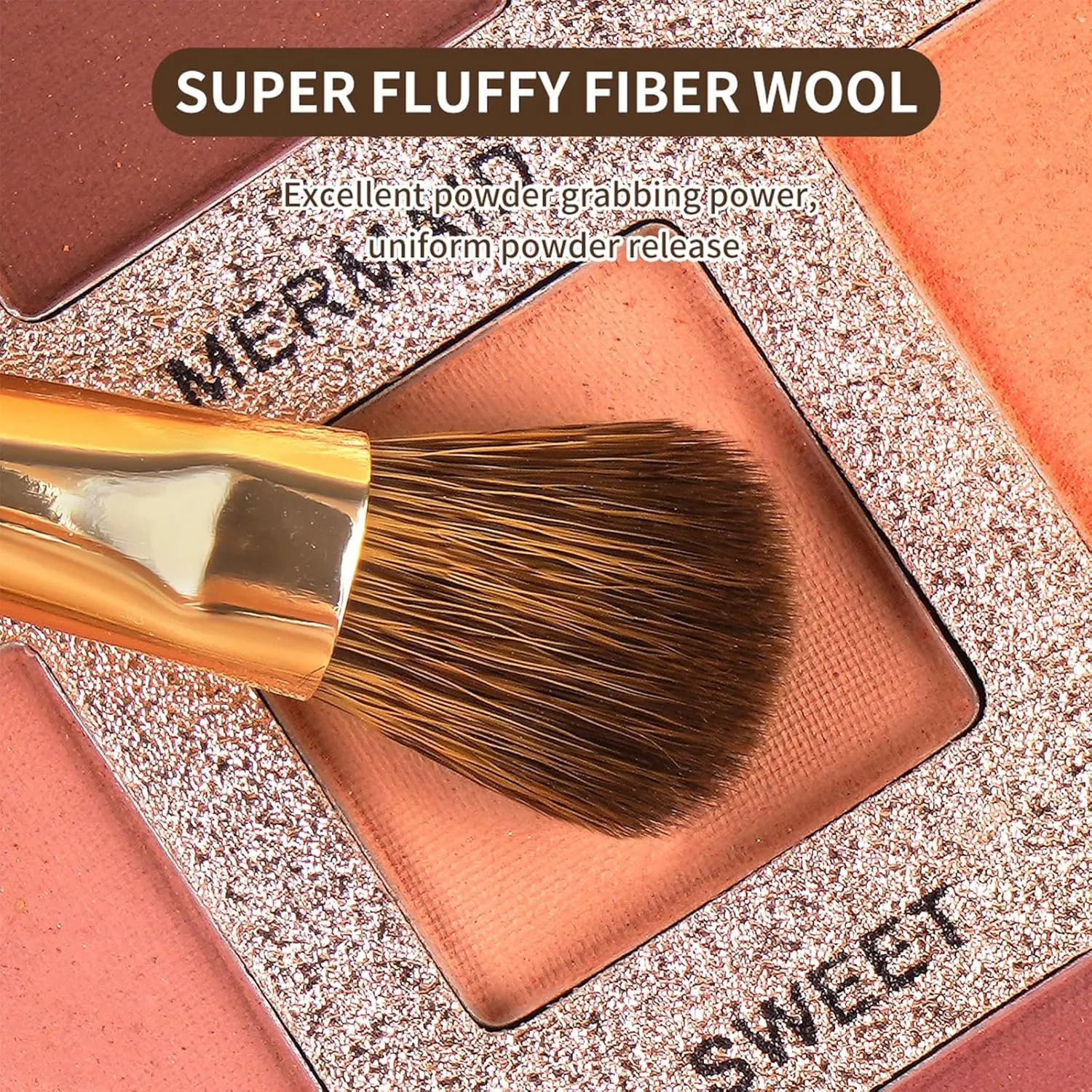 MAANGE 14-Piece Makeup Brush Set with Aluminum Ferrule- Premium Synthetic Makeup Brushes Kit Foundation Powder Brush Eye Shadow for Beginners & Professionals(Gold Coffee)