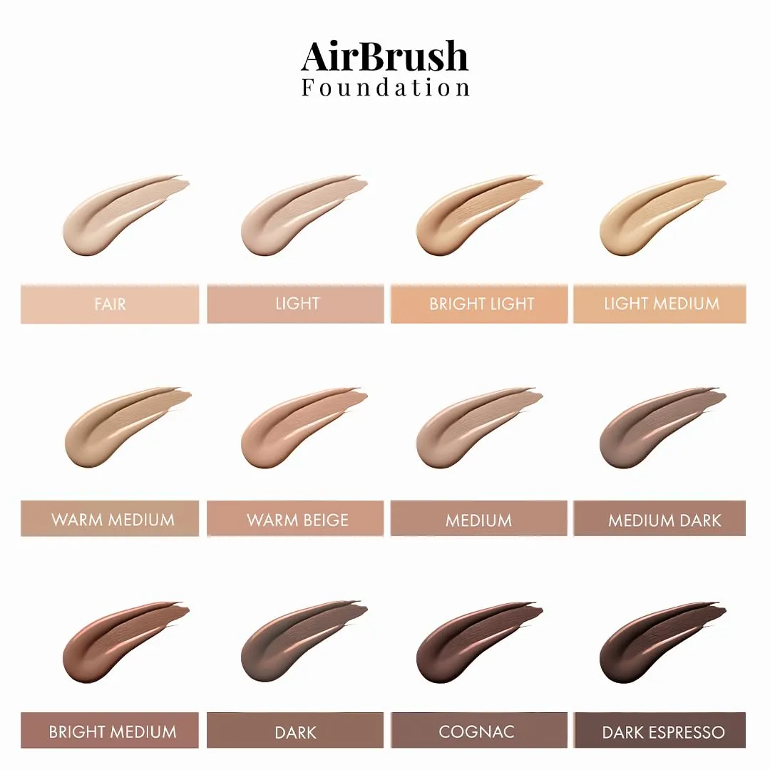 MagicMinerals AirBrush Foundation by Jerome Alexander – 2pc Set with Airbrush Foundation and Kabuki Brush - Spray Makeup with Anti-aging Ingredients for Smooth Radiant Skin - Fair