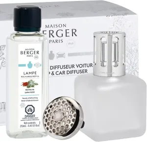 MAISON BERGER Mixed Gift Set - Holiday Collection - Includes Lamp Gift Set   Fragrance Festive Fir 8.45 Fluid Onces - 250 milliliters   Refillable Car Vent Clip Diffuser Set