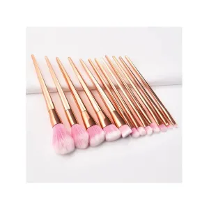 Makeup Brush 12pcs Gold Pro Foundation Powder Eyeshadow Contour Blush Brush Cosmetic Beauty Make Up Kits Brush Sets