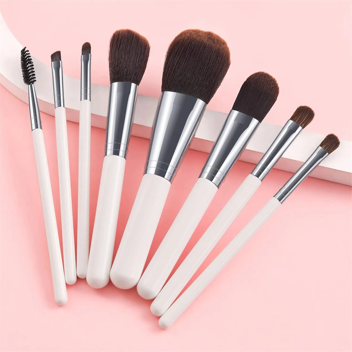 Makeup Brush Advanced Synthetic Concealer Foundation Powder Eyeshadow Makeup Brush Cosmetics Eyebrow Eyeshadow Powder Lip Gloss Brush 8 Pack Blending Brushes
