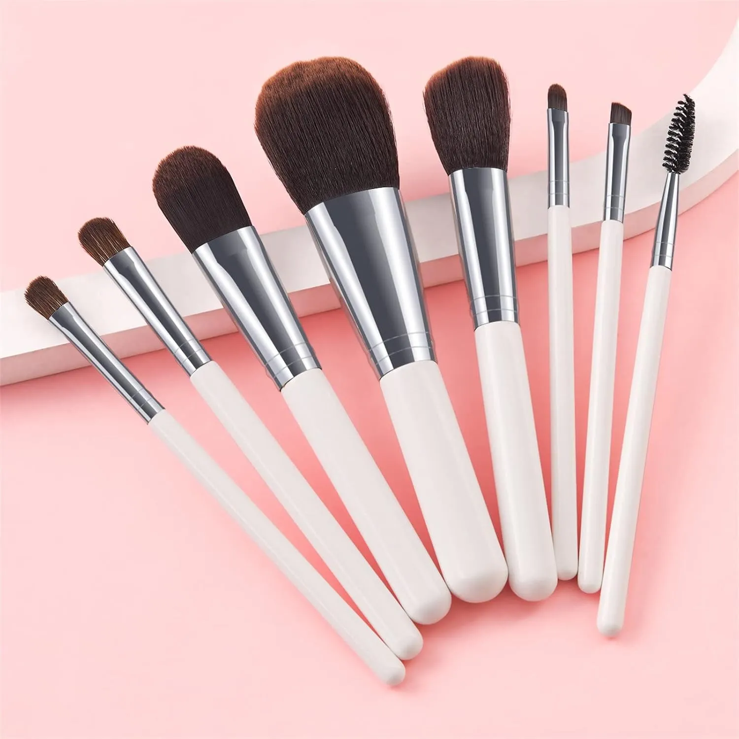 Makeup Brush Advanced Synthetic Concealer Foundation Powder Eyeshadow Makeup Brush Cosmetics Eyebrow Eyeshadow Powder Lip Gloss Brush 8 Pack Blending Brushes