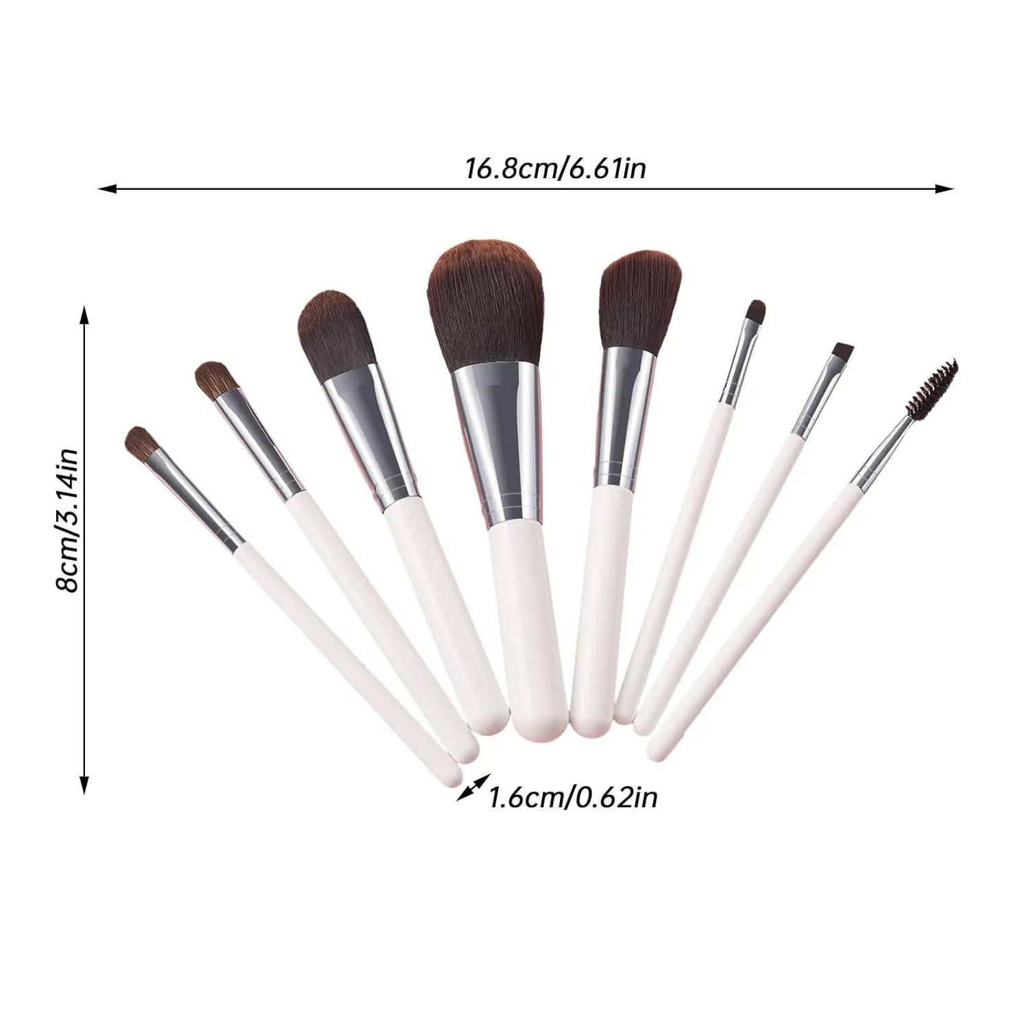 Makeup Brush Advanced Synthetic Concealer Foundation Powder Eyeshadow Makeup Brush Cosmetics Eyebrow Eyeshadow Powder Lip Gloss Brush 8 Pack Blending Brushes