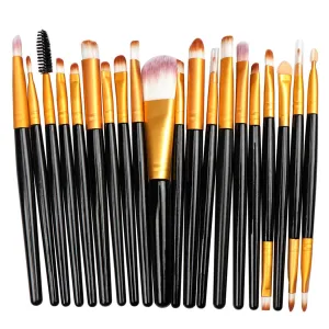 Makeup Brushes 20pcs Proffesional Cosmetics for Face Makeup Brush Set Powder Concealer Eyeshadow Eyebrow Lip Brush Beauty Tools Makeup Brushes (Gold)