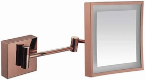 Makeup Mirror Vanity Mirror Vanity Mirrors,Square Touch LED Single-Sided Makeup Mirror with Light Folding Extension Mirror Bathroom Wall-Mounted Magnifying Beauty Mirror Cosmetic Mirror ( Color : Rose
