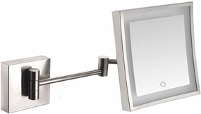 Makeup Mirror Vanity Mirror Vanity Mirrors,Square Touch LED Single-Sided Makeup Mirror with Light Folding Extension Mirror Bathroom Wall-Mounted Magnifying Beauty Mirror Cosmetic Mirror (Color : Nick