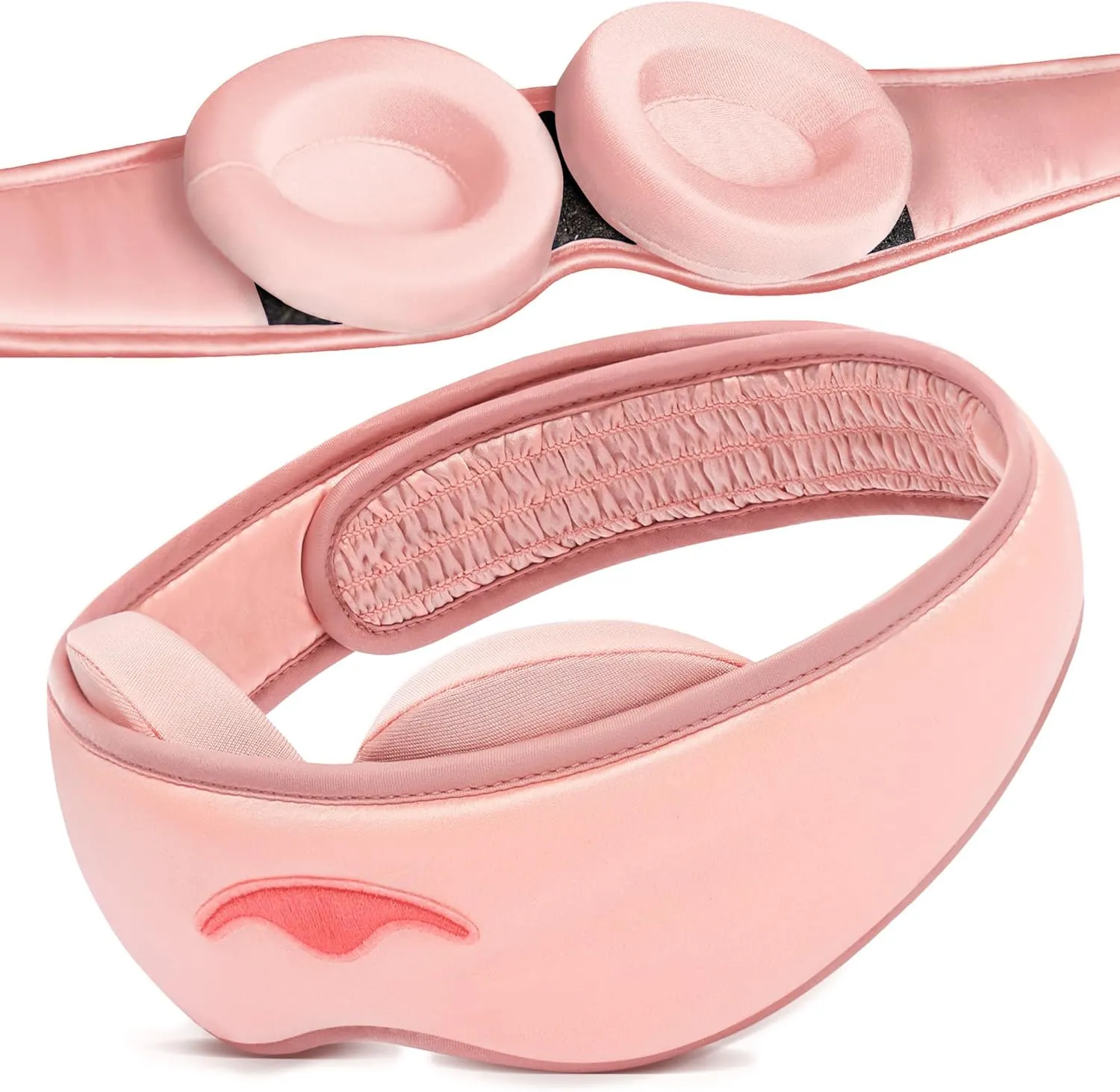 Manta Silk Mask - 100% Blackout Silky Sleep Mask, 22 Momme Premium Silk Eye Mask for Deep Sleep, Breathable & Machine Washable (Pink)
