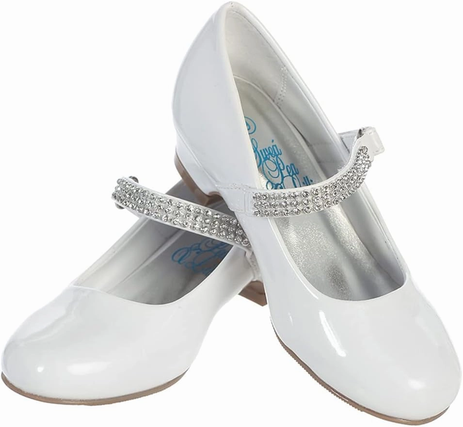Mary Jane Shoes for Girls Dress Shoes Flower Girl Heels for Church Wedding Easter Christmas Zapatillas para Niñas de Vestir