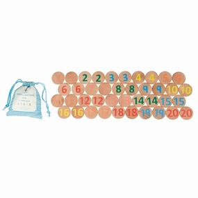 Matching Pairs - Numbers - Set of 40 - Ages 2  - Wooden Memory Game for Preschoolers and Elementary Aged Kids - Match Numbers 1-20 - Teach Numbers and Counting -FF3005
