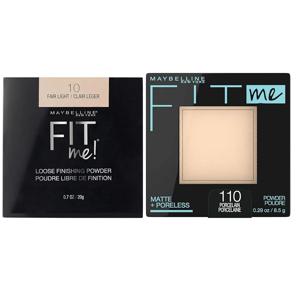 Maybelline Fit Me Loose & Pressed Setting Face Powders, Fair Light & Porcelain, 1 Count Each
