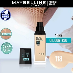 Maybelline New York Fit Me Matte   Poreless Spf 22 Foundation, 118 Sun Beige 30Ml