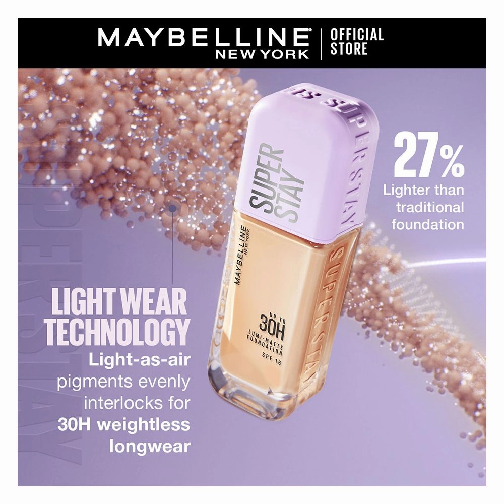 Maybelline New York Superstay Lumi Matte Liquid Foundation With SPF-16, 30H Weightless Longwear, 30ml, 310