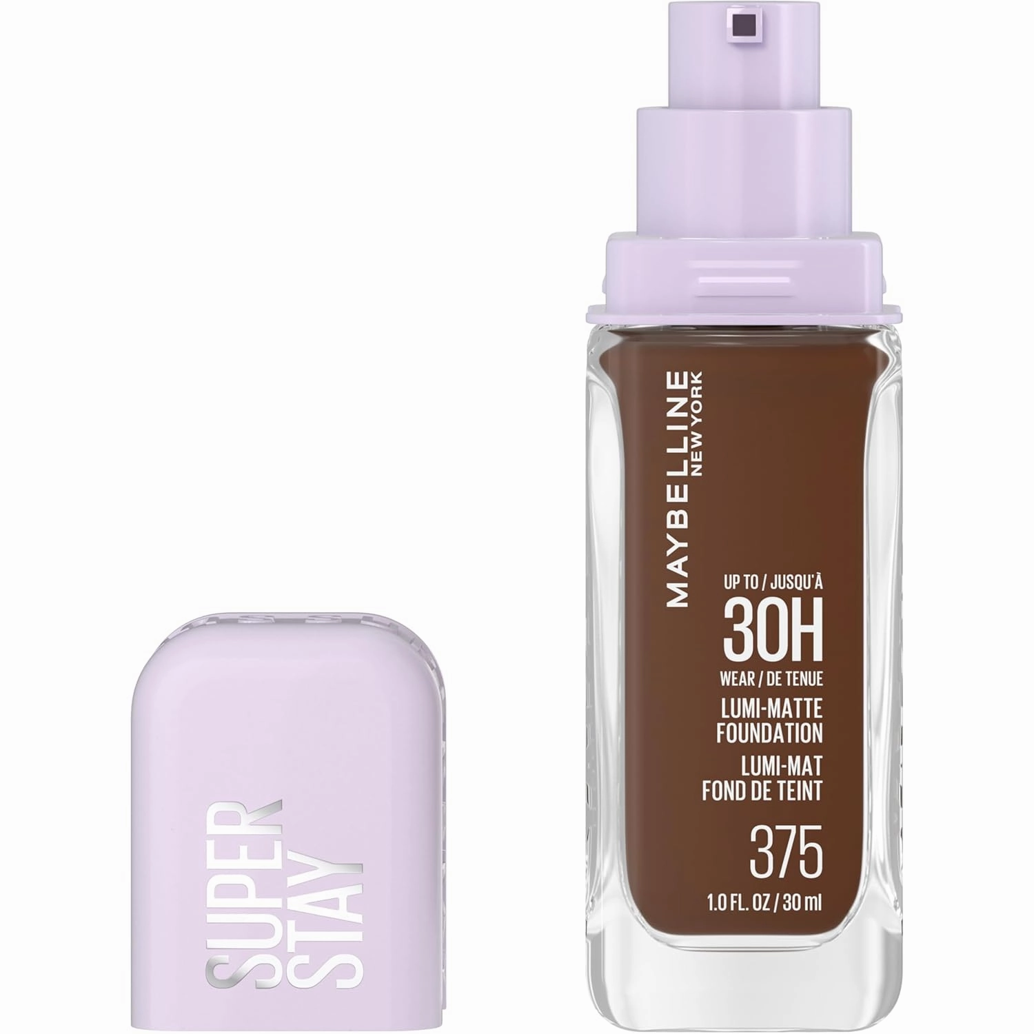 Maybelline Super Stay Lumi-Matte Foundation, Lightweight and Buildable Full Coverage Foundation Makeup For Up To 30HR Wear, 102, 1 Count