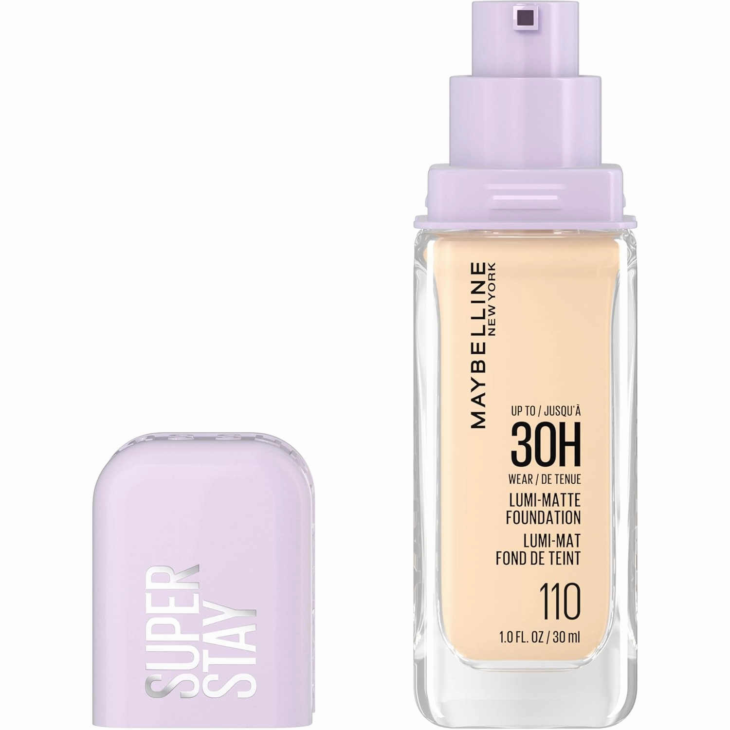 Maybelline Super Stay Lumi-Matte Foundation, Lightweight and Buildable Full Coverage Foundation Makeup For Up To 30HR Wear, 102, 1 Count