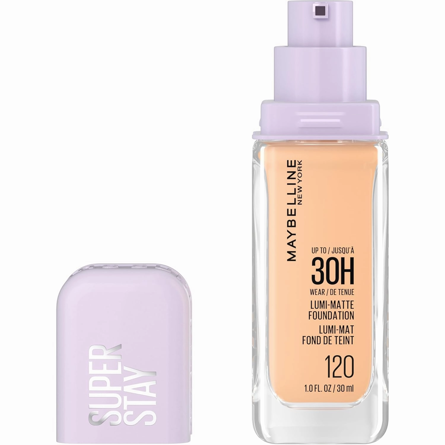 Maybelline Super Stay Lumi-Matte Foundation, Lightweight and Buildable Full Coverage Foundation Makeup For Up To 30HR Wear, 102, 1 Count